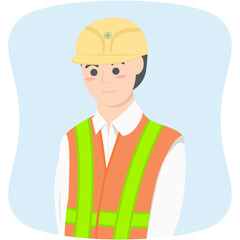 Professional Project Foreman Employment Wearing Safety Vest
