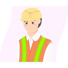 Professional Project Foreman Employment Wearing Safety Vest
