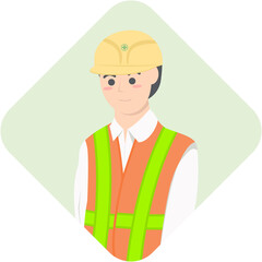 Professional Project Foreman Employment Wearing Safety Vest
