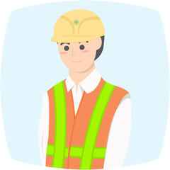Professional Project Foreman Employment Wearing Safety Vest
