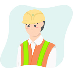 Professional Project Foreman Employment Wearing Safety Vest
