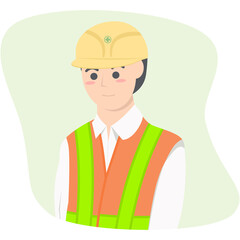 Professional Project Foreman Employment Wearing Safety Vest
