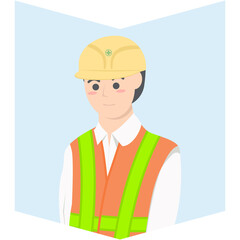 Professional Project Foreman Employment Wearing Safety Vest
