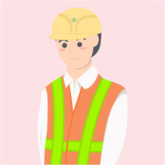 Professional Project Foreman Employment Wearing Safety Vest
