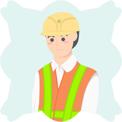 Professional Project Foreman Employment Wearing Safety Vest
