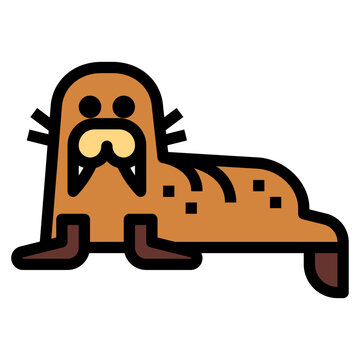 recommend clip art: walrus filled outline icon style