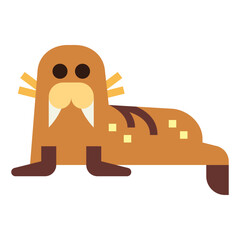 walrus flat icon style