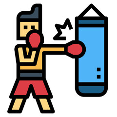 boxing filled outline icon style