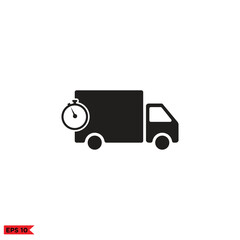 Icon vector graphic of  vehicle on time