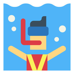 Diving flat icon style