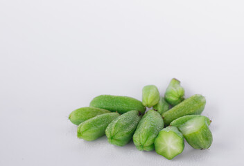 A citrus fruit named Averrhoa bilimbi, isolated on white background.