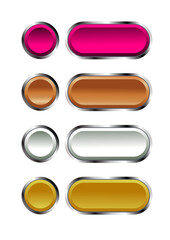  buttons for web gold ,cooper, pink, gold