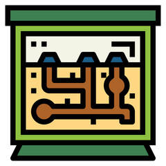 Ant farm filled outline icon style