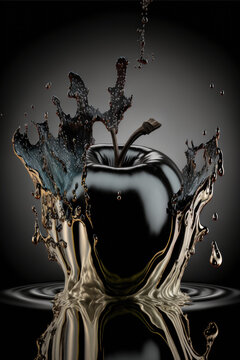 pommes et poires design noir et or