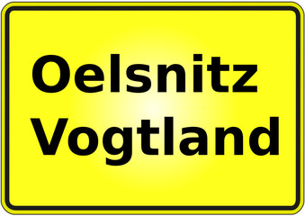 Stadteingangsschild Deutschland Stadt Oelsnitz Vogtland