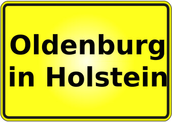Stadteingangsschild Deutschland Stadt Oldenburg in Holstein