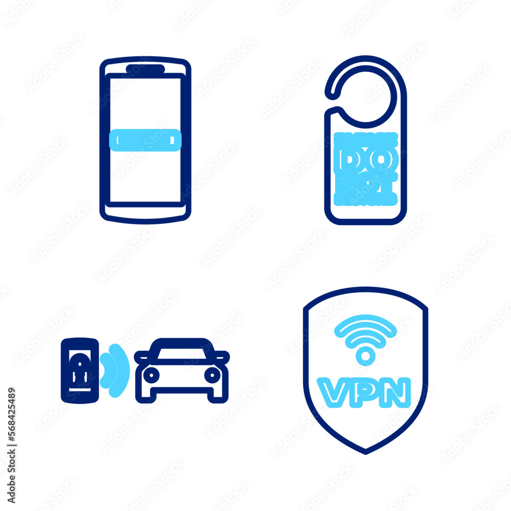 Poster set line shield with vpn wireless, smart car alarm system, please do not disturb and mobile and pass