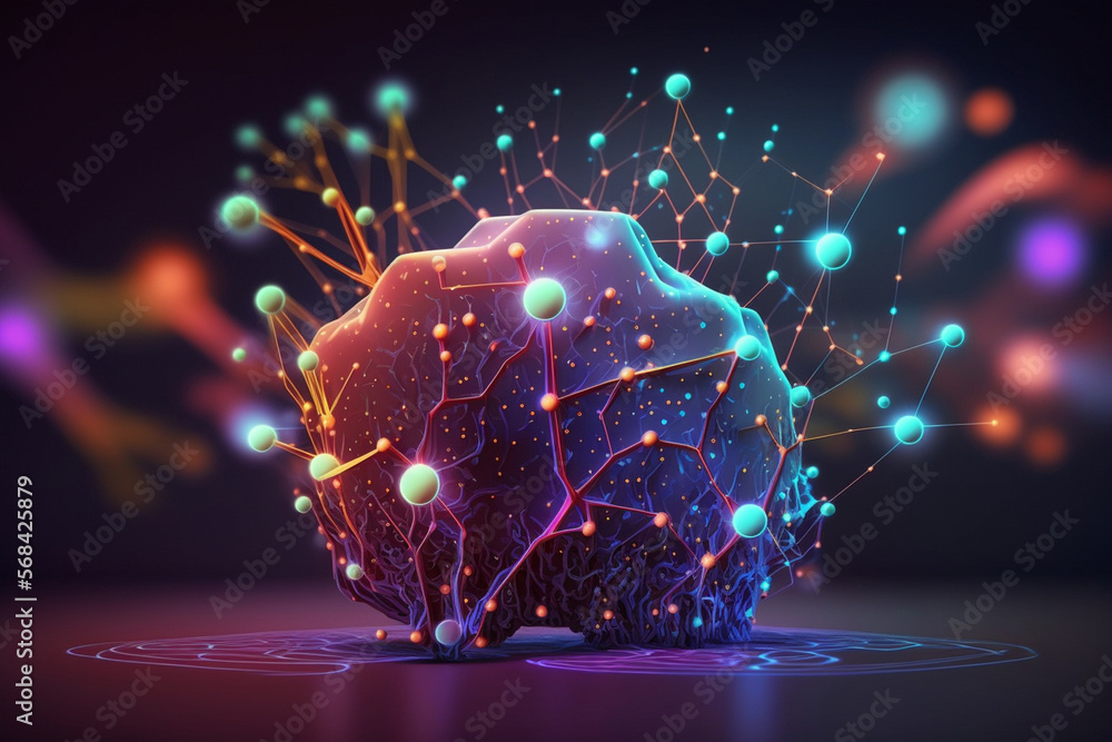 Aufkleber big data, and cybersecurity. data stream. global database, generative ai