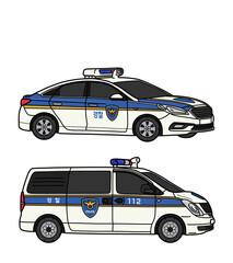 This is a police car in Korea.