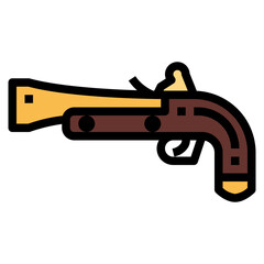 Fototapeta premium Blunderbuss filled outline icon style