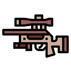 Sniper rifle filled outline icon style