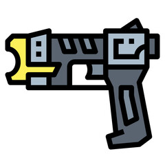 stun gun filled outline icon style