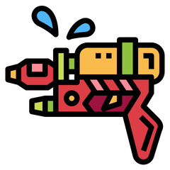 water gun filled outline icon style