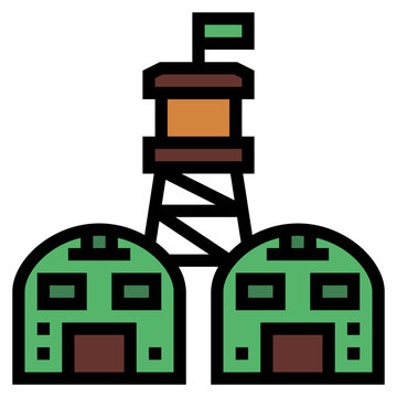 green military base tower icon clip art preview