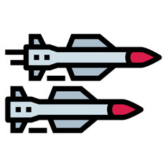missile filled outline icon style