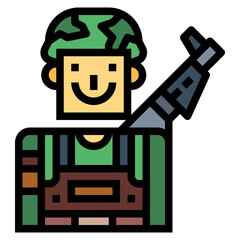 soldier filled outline icon style