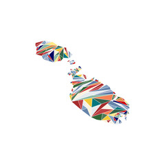 malta map country polygonal style illustration design