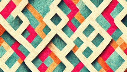 Fototapeta premium A pattern for invitation background, boho style, no words. Generative AI.