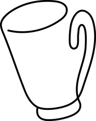 Coffee linear. Abstract cups, glass and takeout. Vector drawn illustration, minimalist sketch for cafe design