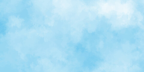 Blue skies with white clouds background. Romantic sky. Abstract nature background of romantic summer blue sky with fluffy clouds. Beautiful puffy clouds in bright blue sky in day sunlight.