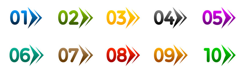 Modern colorful numbers button set multicolored – stock vector