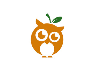 modern orange owl illustration vector logo