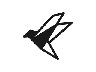 modern paper bird illustration vector logo