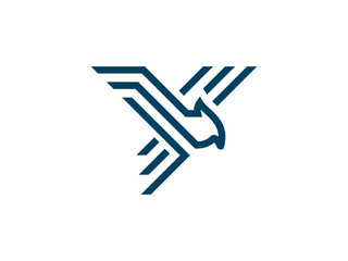 letter Y eagle illustration vector logo, icon