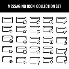 Messaging icons collection set, collection set, chat Message outline Bubbles Vector Icon. Communication icons. Conversation, SMS, Notification, Group Chat. Chatting icons - vector illustration.