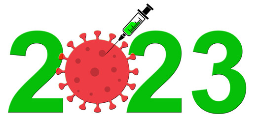 Lutte contre les épidémies à virus en 2023, vaccination et traitement antiviraux. Illustration avec fond transparent