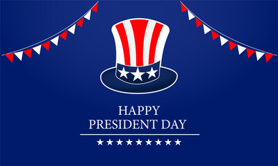 President's Day. Background of the President's hat. with a blue red and white color. great for big day celebrations