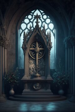 Altar in Church, Religion, Gothic - AI Generated