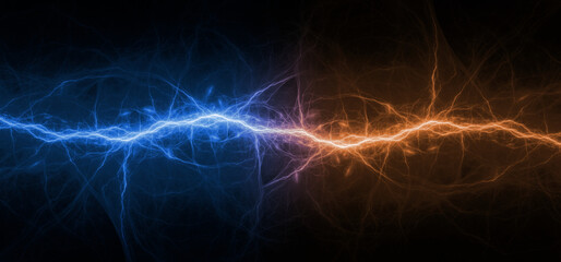 Electrical background, fire and ice abstract lightning