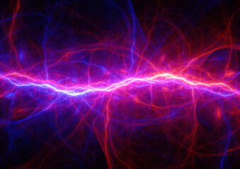 Naklejka premium Electrical background, fire and ice abstract lightning