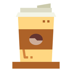 Paper cup flat icon style