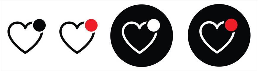like icon set. add favorites icon. heart notification icon symbol sign, vector illustration