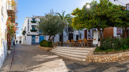town square in the historic town center of the whitewashed Valencian village of Altea