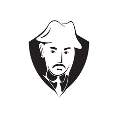 Gentleman icon vector fashion boutique and design symbol