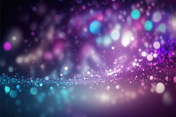 abstract glitter silver, purple and blue lights generative de-focused background