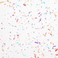 Colorful sprinkles on white isolated background